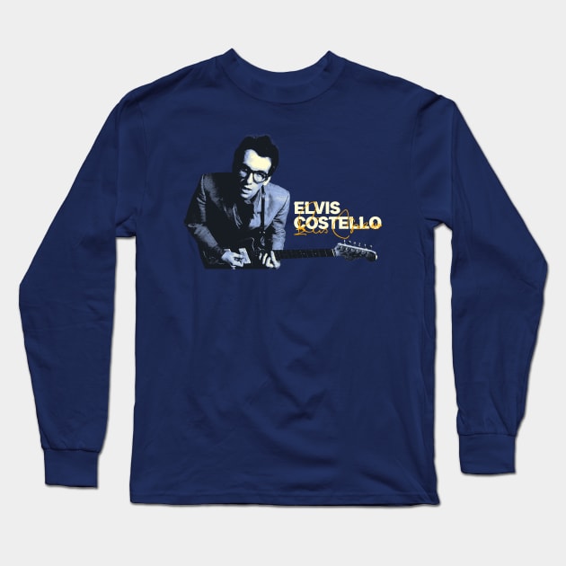 Elvis Costello Vintage Long Sleeve T-Shirt by Jina Botak